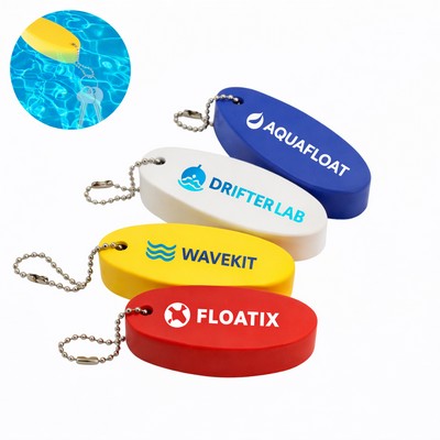 Oval PU Floating Keychain